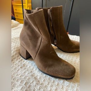 Brown suede boots